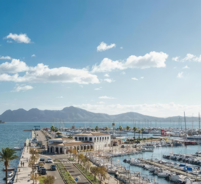 Vistas desde la terraza solarium del hotel Eolo en Puerto Pollensa