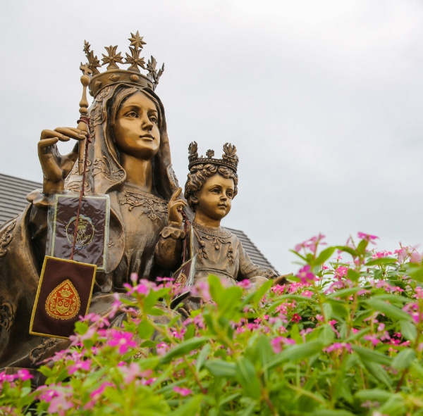 Imagen de la virgen durante la procesión